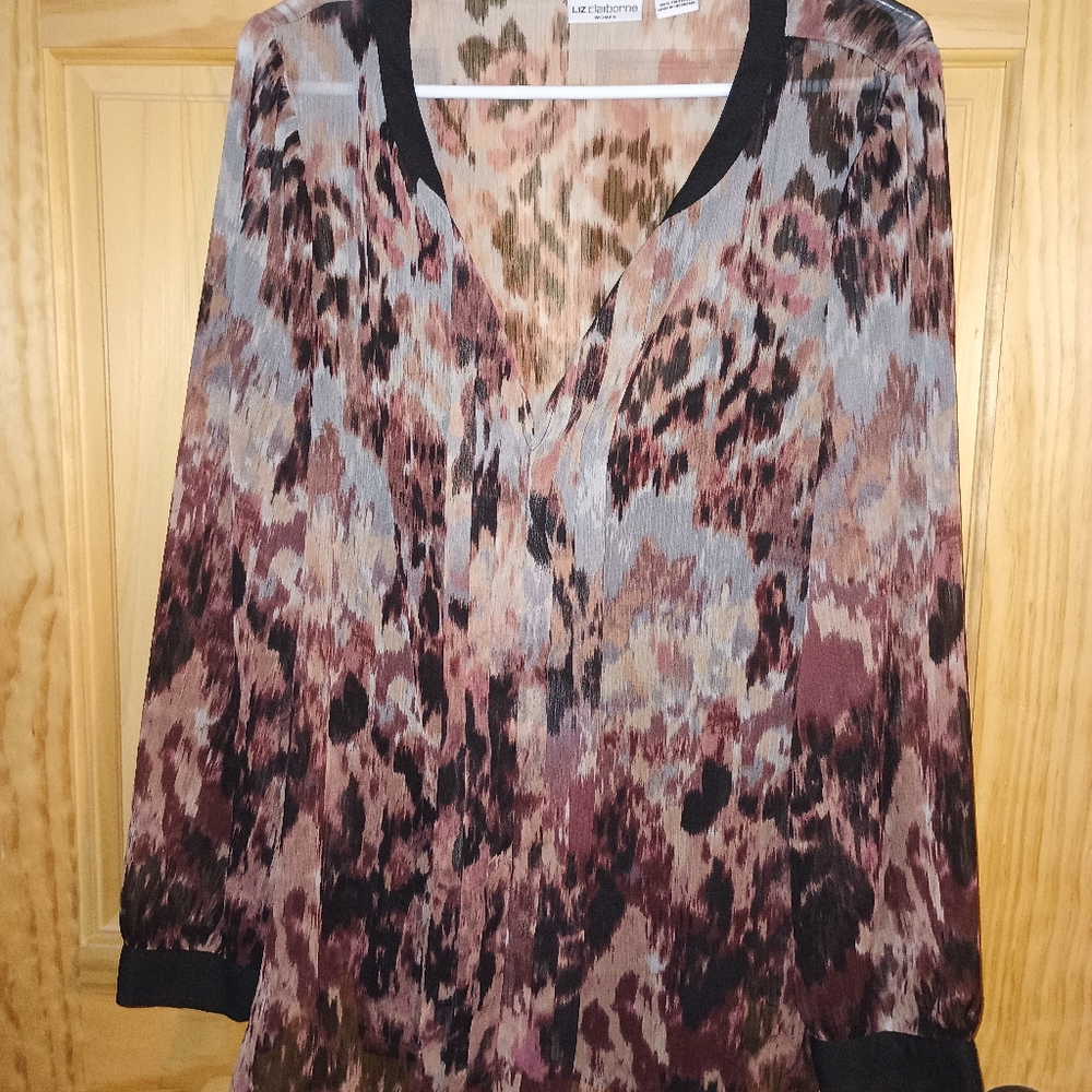 Liz Claiborne Multicolor Animal Print Blouse